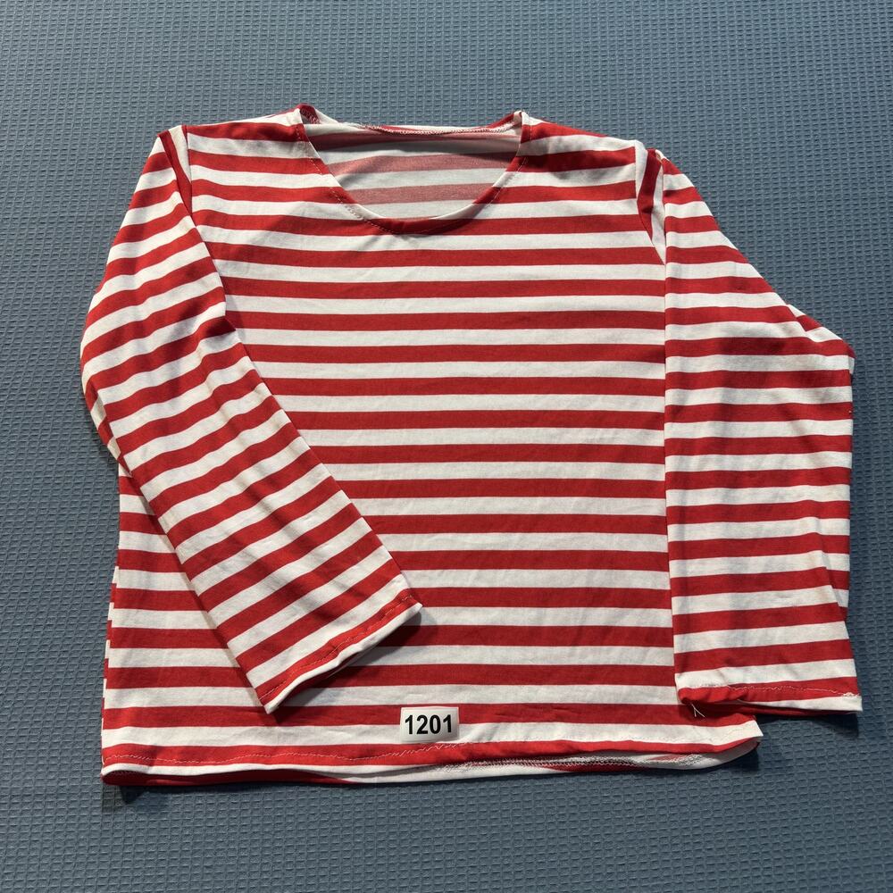 WOMEN RED & WHITE Long Sleeve Sz M Pre owned Excellent